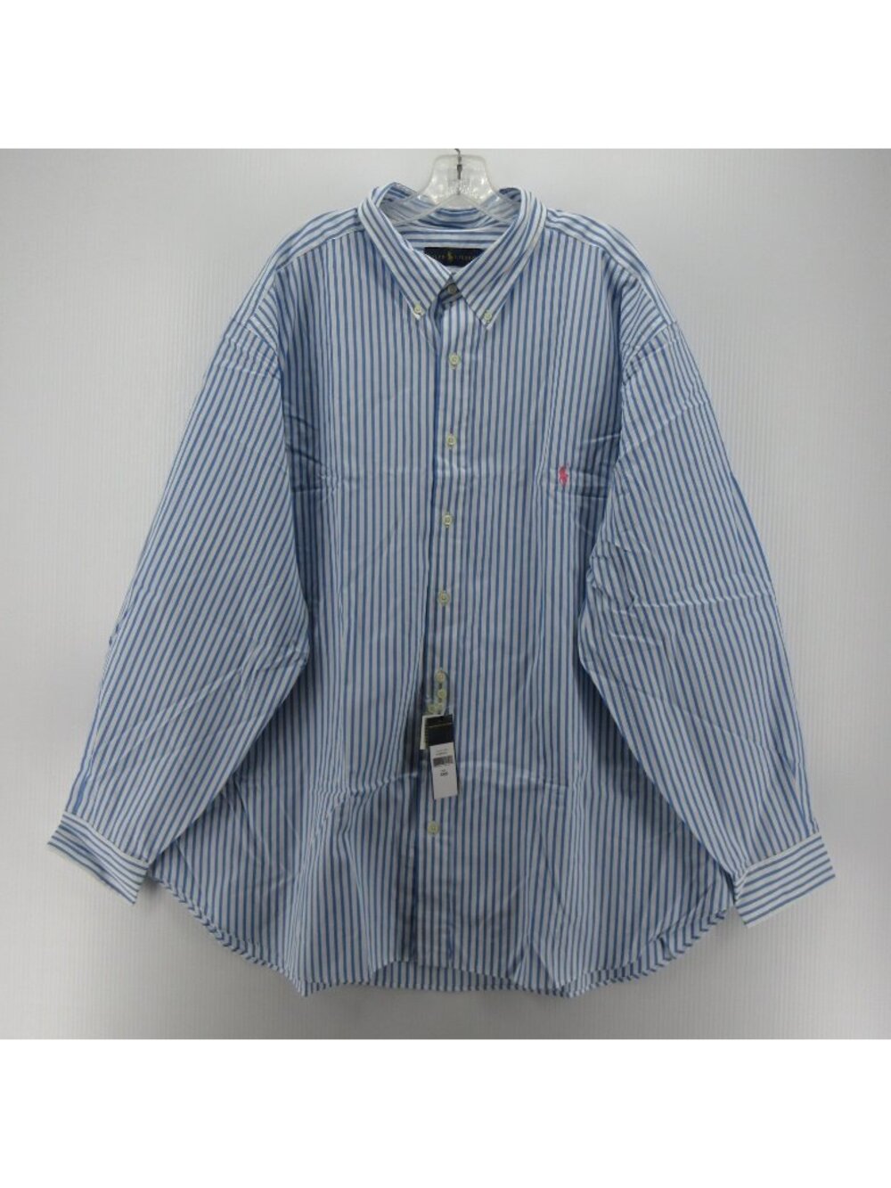 Ralph Lauren Shirt 3XB Big White Button Down Striped Classic Woven